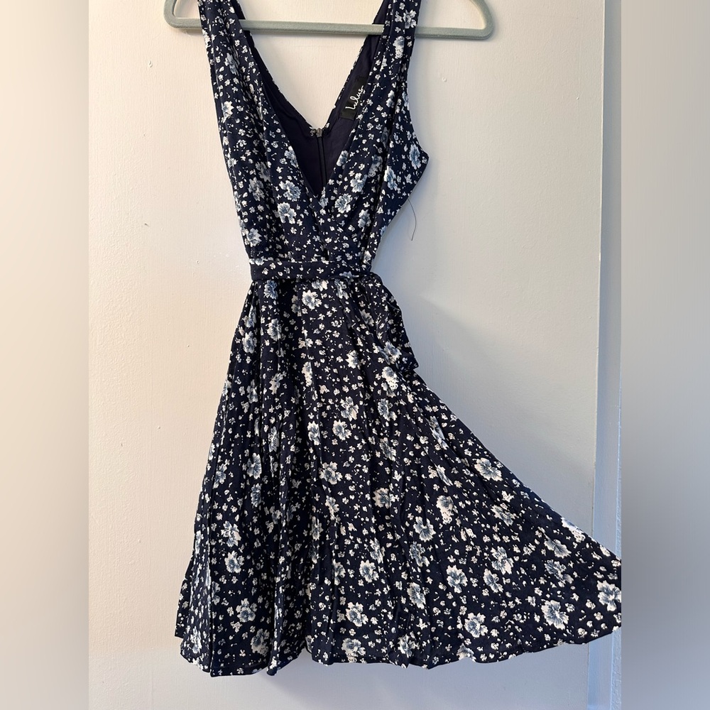 Navy blue floral dress
